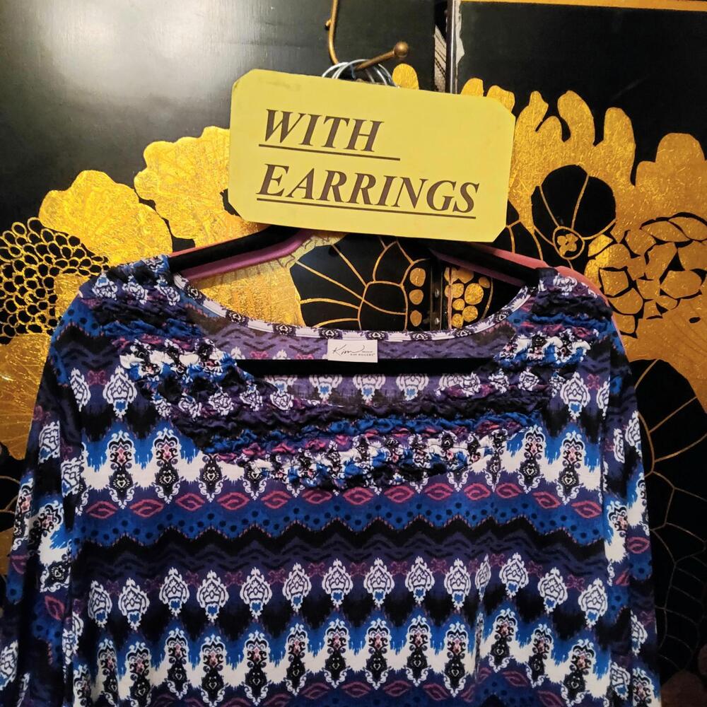 2X Yolk Ruffle Top & Earrings